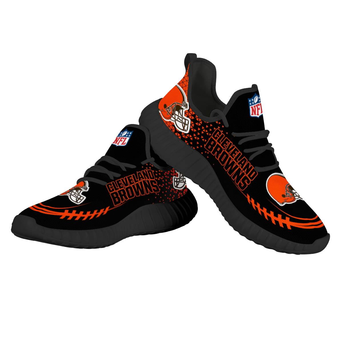 Men's NFL Cleveland Browns Mesh Knit Sneakers/Shoes 003